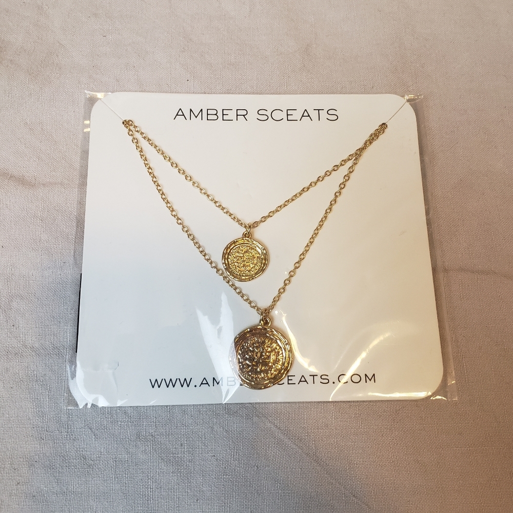 Amber Sceats Double Coin Necklace BNIB NWOT